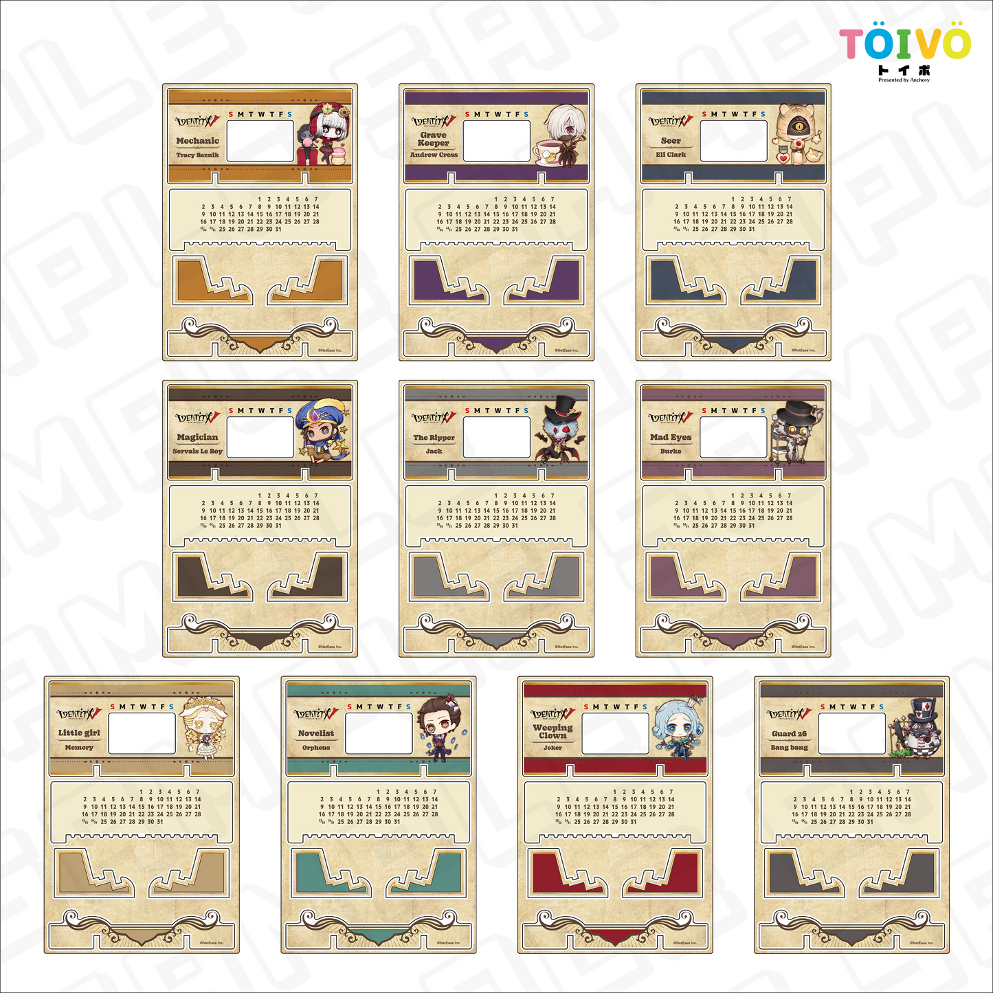 【受注販売】第五人格 第2弾 B|アクリル万年カレンダー