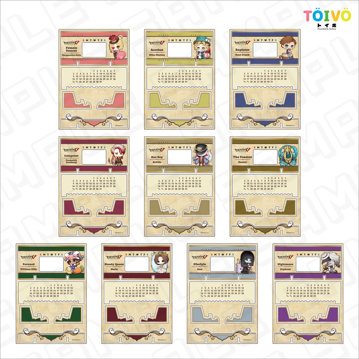 【受注販売】第五人格 第2弾 C|アクリル万年カレンダー