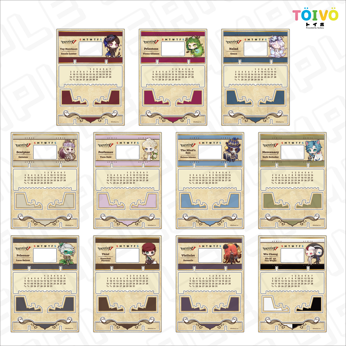 【受注販売】第五人格 第2弾 A|アクリル万年カレンダー