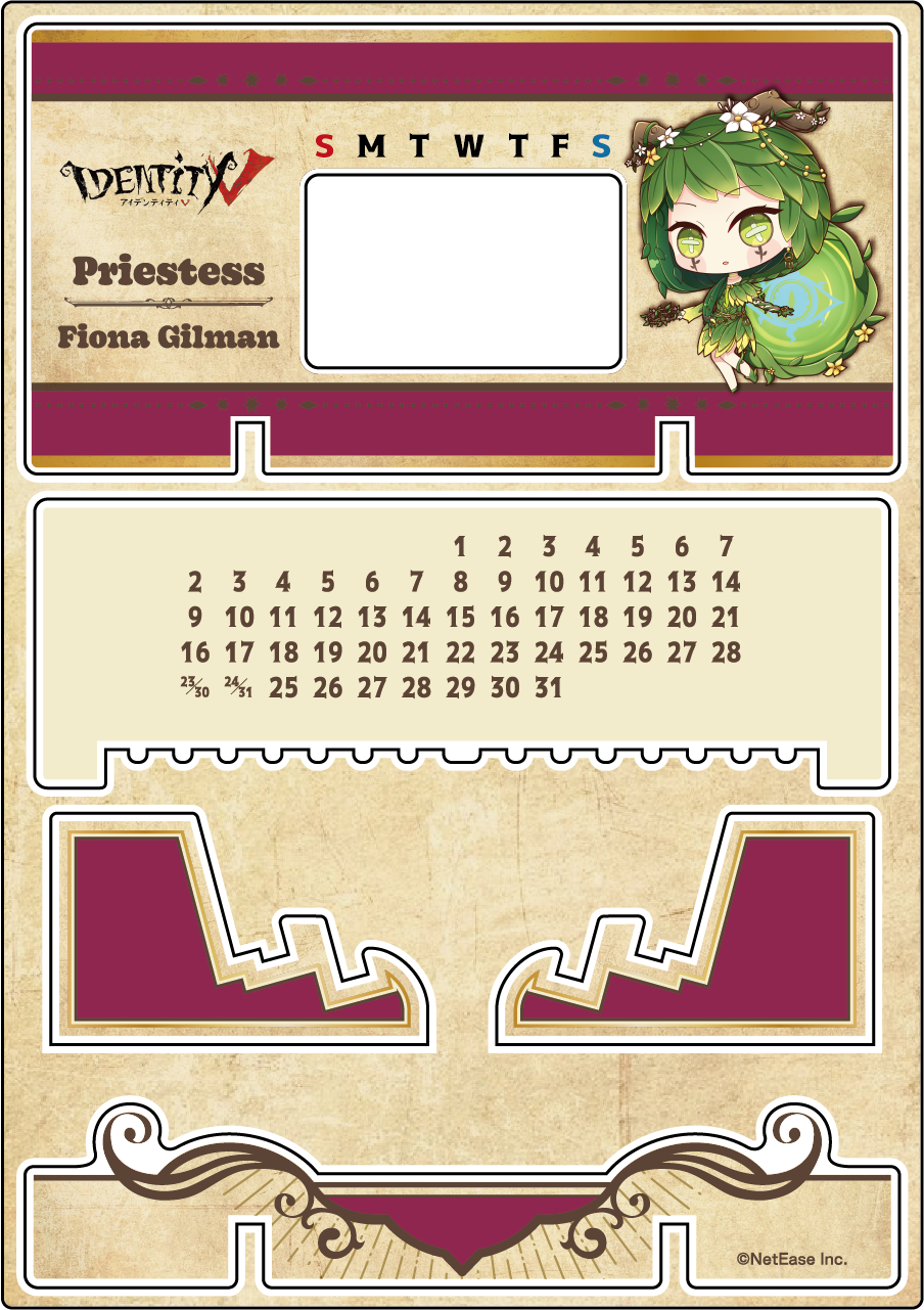 【受注販売】第五人格 第2弾 A|アクリル万年カレンダー