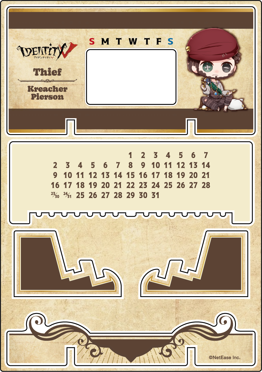 【受注販売】第五人格 第2弾 A|アクリル万年カレンダー