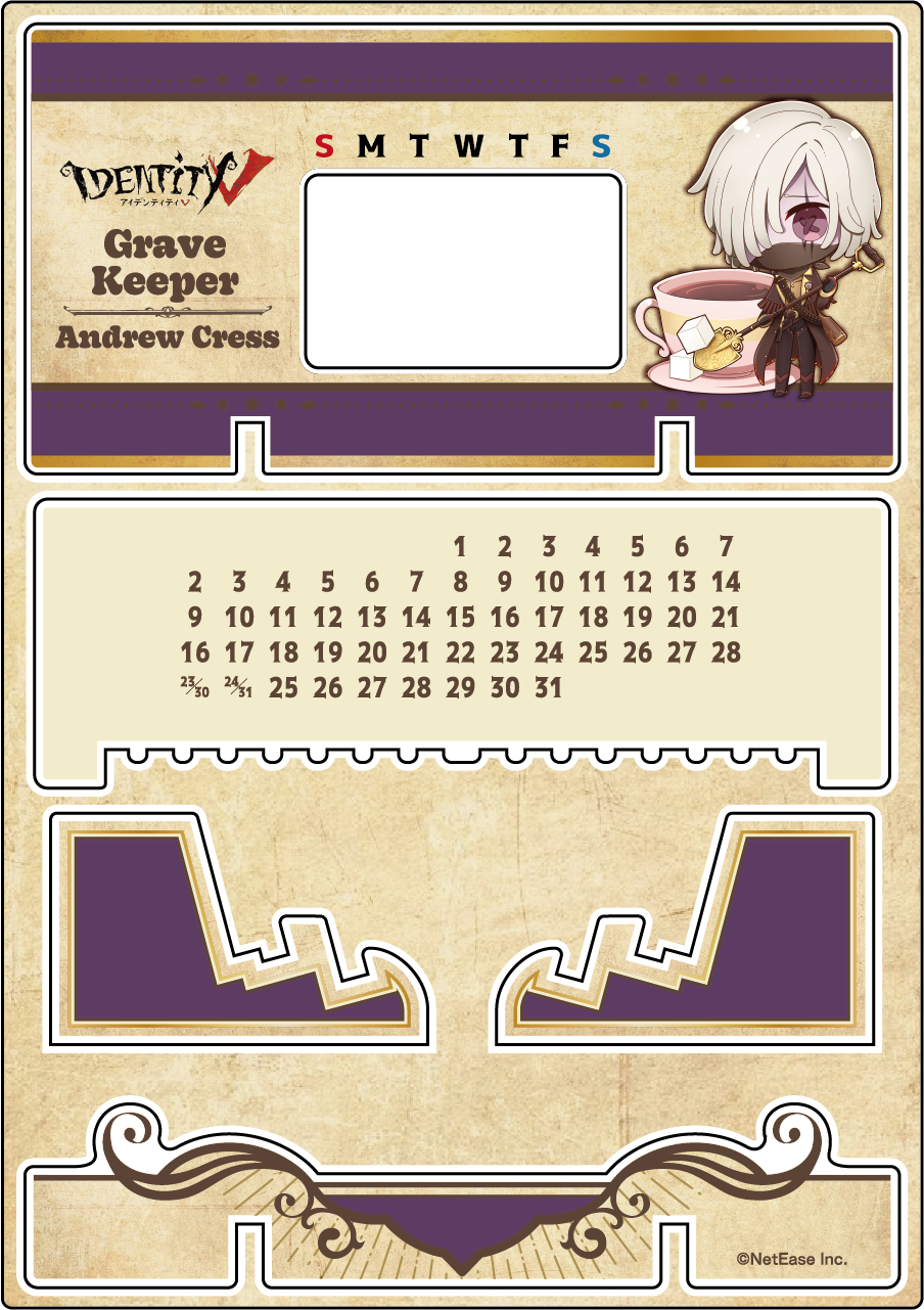 【受注販売】第五人格 第2弾 B|アクリル万年カレンダー