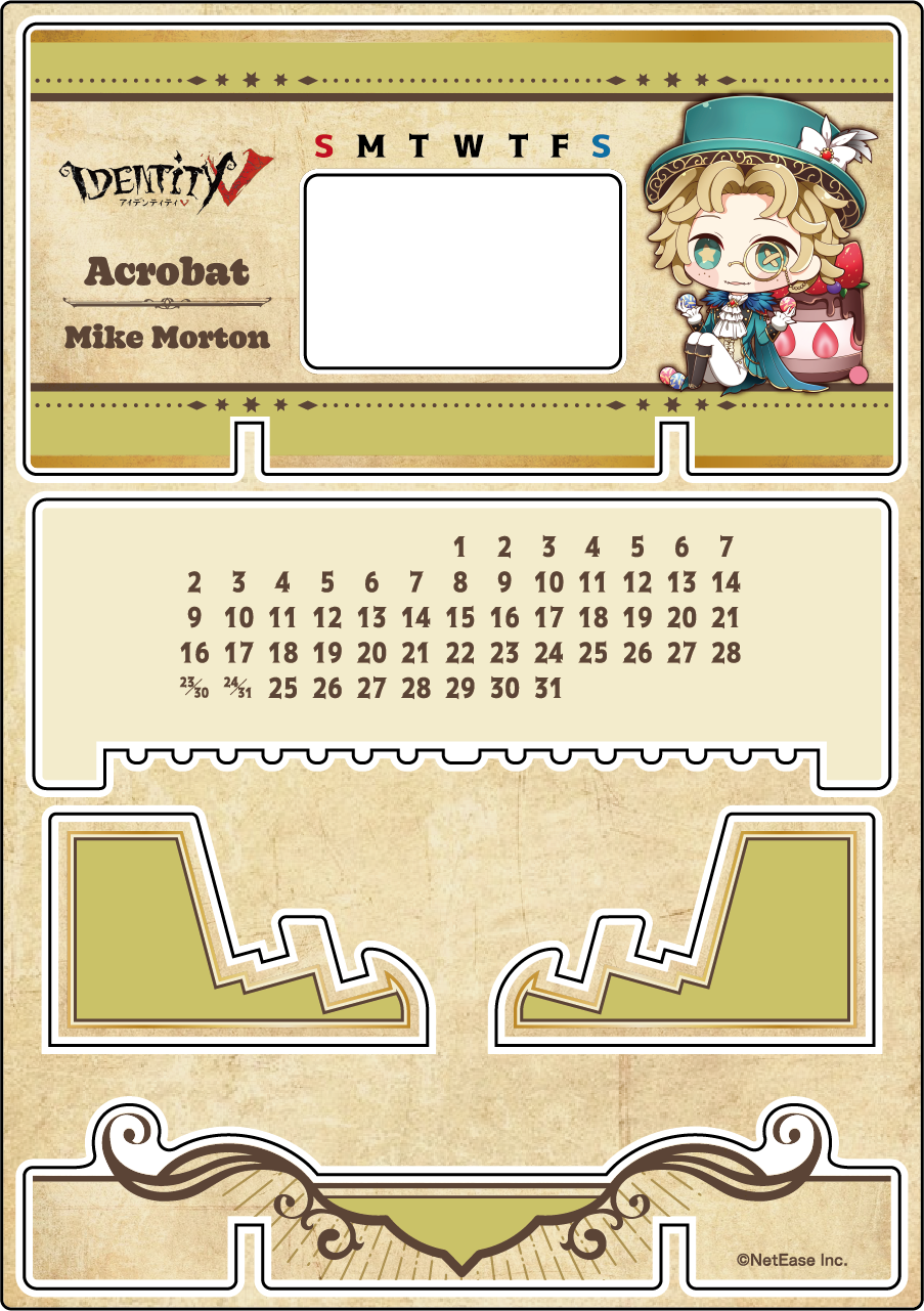 【受注販売】第五人格 第2弾 C|アクリル万年カレンダー